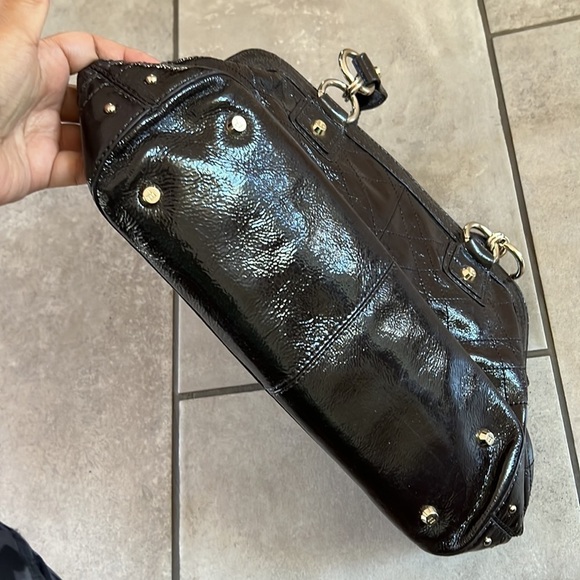 Elliott Lucca brown quilted patent leather satchel - Picture 11 of 11